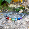 Bracelet élastique en Labradorite, 7 Chakras, mixte