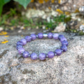 Bracelet élastique en Lepidolite, Chakra Couronne