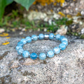Bracelet élastique en Aigue-marine, Chakra de la Gorge