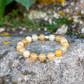 Bracelet élastique en Calcite jaune, Chakra Plexus Solaire