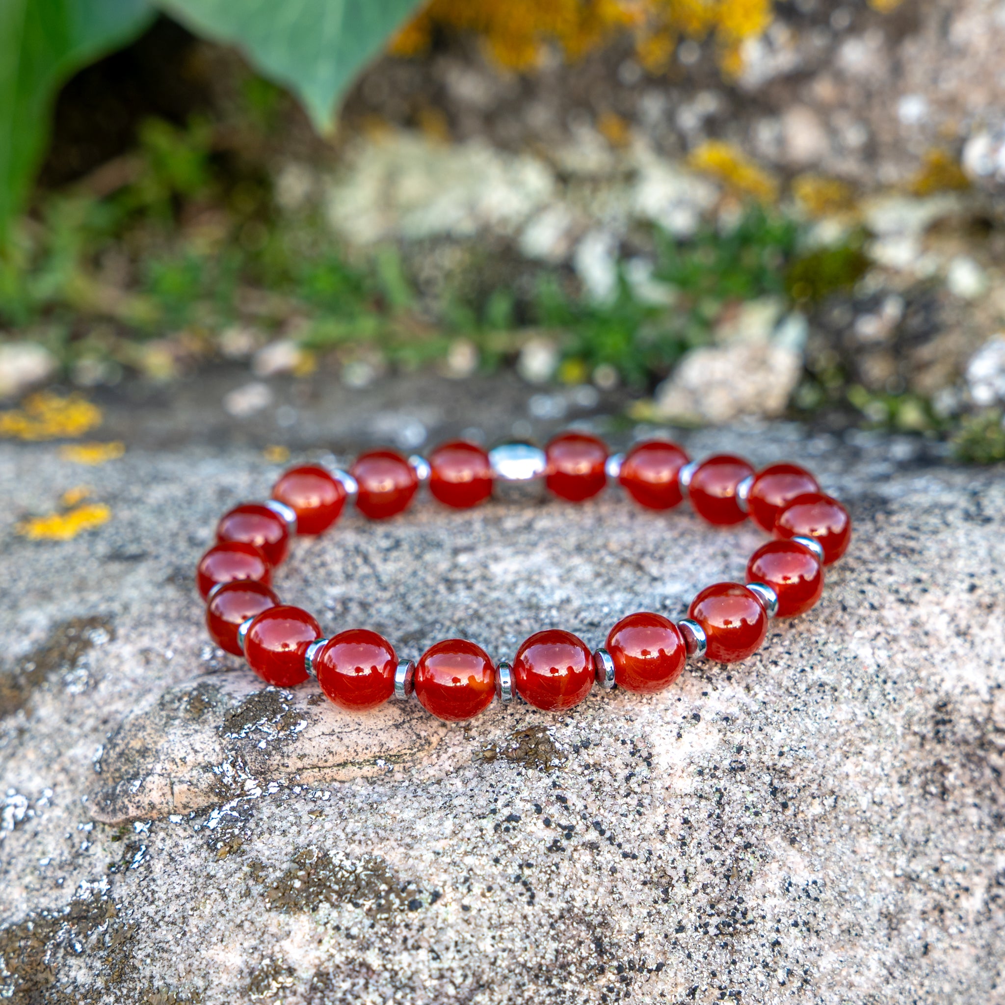 Bracelet élastique en Cornaline, Chakra Sacré