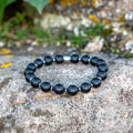 Bracelet élastique en Onyx, Chakra Racine