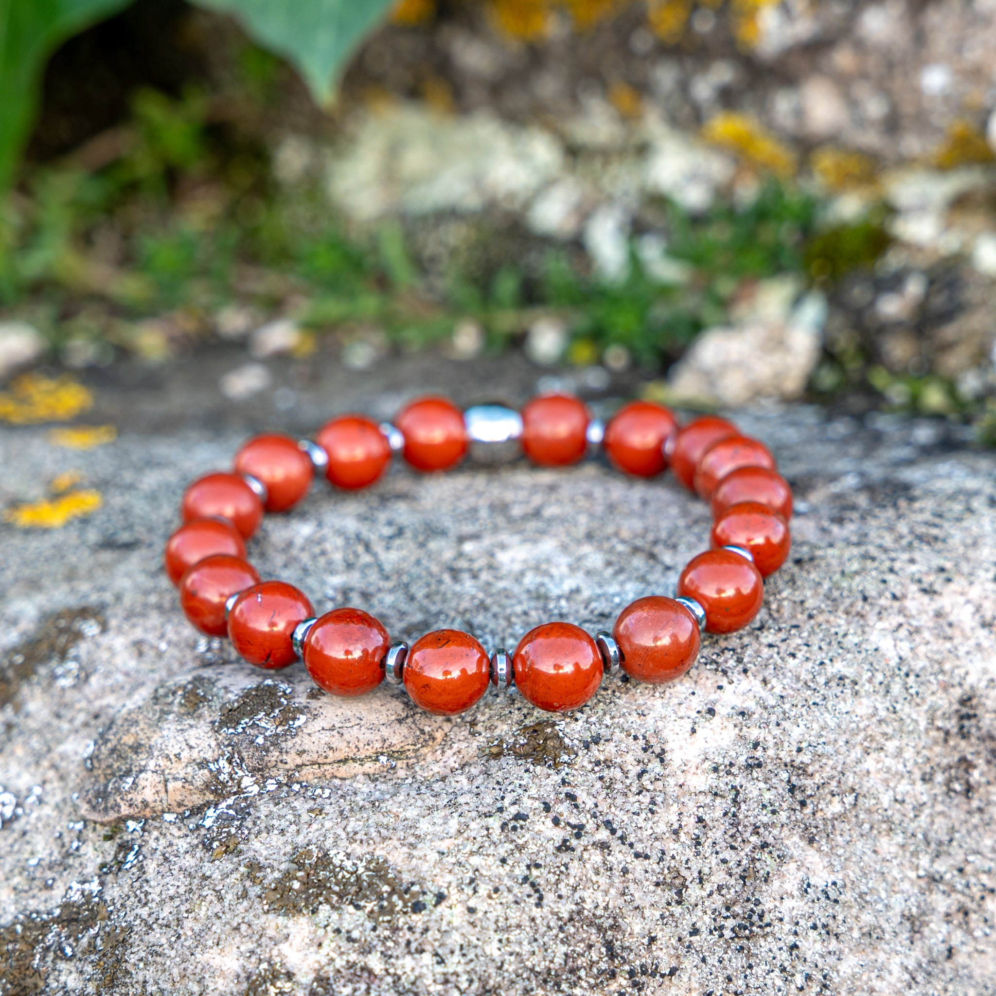 Bracelet élastique en Jaspe rouge, Chakra Racine
