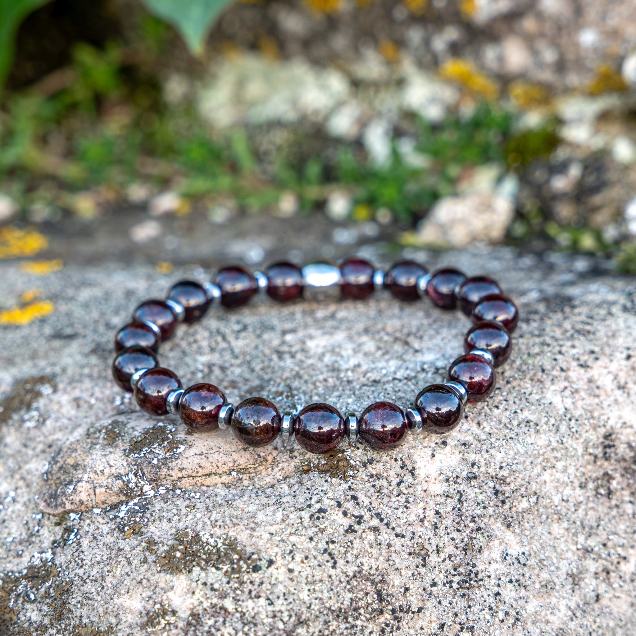 Bracelet élastique en Grenat, Chakra Racine